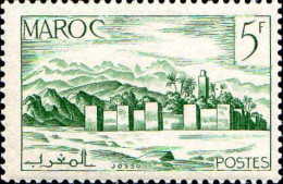 Maroc (Prot.Fr) Poste N** Yv:257A Mi:255 Ksar (Petit Def.gomme) (Thème) - Châteaux