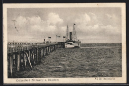 AK Zinnowitz A. Usedom, Dampfer An Der Seebrücke  - Zinnowitz