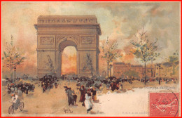 ILLUSTRATEUR // LOIR LUIGI // PARIS - LITHOGRAPHIE ARC TRIOMPHE ETOILE CPA 1905 - Loir