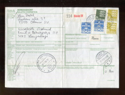 "DAENEMARK" 1988, Auslandspaketkarte Nach Deutschland, Frankatur ! (L2114) - Lettres & Documents