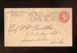 "USA" 1900, Ganzsachenumschlag Ex N.Y., Stempel ! (L2120) - ...-1900