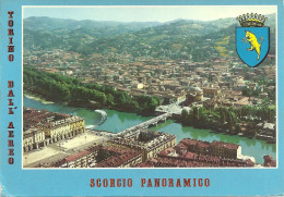 *CPM - ITALIE - PIEMONT - TURIN - Scorgio Panoramico - Vue Aérienne - Blason - Mehransichten, Panoramakarten