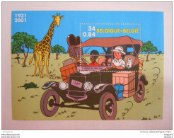 België Belgique 2001 Kuifje In Afrika Tintin Au Congo Hergé 3049 Bloc BL93 Yv 88 MNH ** - 1961-2001