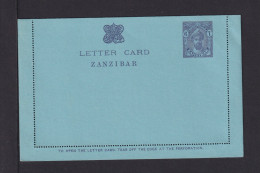 6 C. Lila Ganzsache-Kartenbrief (K 5) - Ungebraucht - Zanzibar (...-1963)