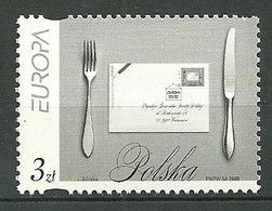 POLAND MNH ** 4096 EUROPA. L'ECRITURE D'UNE LETTRE. TABLE COUTEAU FOURCHETTE - Ongebruikt