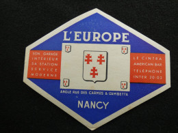 --  étiquette Hôtel Bagage - Hôtel L' Europe Nancy     STEPétiq1 - Hotel Labels