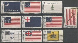 USA 1968 Historical Flags Issue - Cpl 10v. Set Used - SC. # 1345/54 - Used Stamps