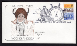 USA 1992 FDC Sandical Stamp Expo - Young America - Discovery Of America #7 - Enveloppes évenementielles