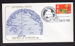 USA 1993 FDC Sandical Stamp Expo - Pacific Rim - Cameo Of America #9 - Event Covers