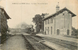 MARCILLY Sur EURE La Gare (train), Vue Sur Les Quais - Marcilly-sur-Eure