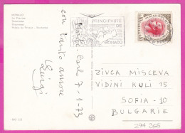 294365 / Monaco - Palais Du Prince - Nocturne PC 1973 USED 0.40 Fr.  Prince Rainier III ,Flamme PRINCIPAUTE DE MONACO - Covers & Documents