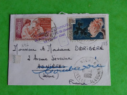 N° 293/296 SUR PETITE LETTRE DE NOUVELLE CALEDONIE +CACHET VOIE INCONNUE À ASNIERES + CACHET DE FACTEUR - Verzamelingen & Reeksen