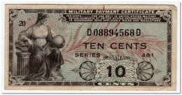 UNATED STATES,MILITARY PAYMENT,10 CENTS,1951-54,P.M23,VF - 1951-1954 - Series 481