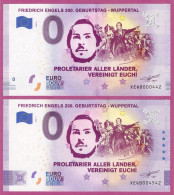 0-Euro XEQB 01 2020 FRIEDRICH ENGELS 200. GEBURTSTAG - WUPPERTAL  Set NORMAL+ANNIVERSARY - Privéproeven