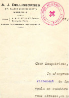 FRANCE.1943.RARE.  "CROIX-ROUGE HELLENIQUE » MARSEILLE. (Bouches Du Rhone). ZONE LIBRE).L .A.CORRESPONDANCE - 1941-42 Pétain