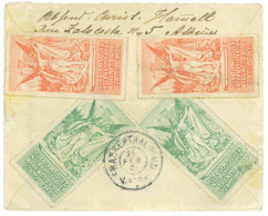 P3410 - GREECE 1906, LETTER FROM ATHENS TO GERMANY, 4 POSTER STAMPS CLOSING THE BACK, BUT STAMP ON FRONT IS MISSING!!!! - Ete 1896: Athènes