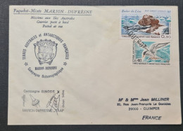 TAAF,  Timbres Numéros 55 Et PA 57 Oblitérés De Du Paquebot Marion Dufresne. - Storia Postale