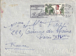 AEF N° 230 S/L. DE BRAZZAVILLE/13.2.56 POUR LA FRANCE - Briefe U. Dokumente