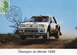 Peugeot 205 Turbo 16 - France Maxi Carte - Commémoratif Championnat Du Monde Des Rallyes 1985 - Carte Maxi - Automobile