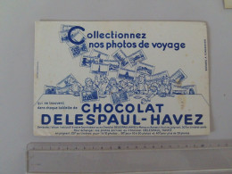(Buvard Publicitaire - Alimentaire) -  Chocolat  " DELESPAUL-HAVEZ "  (photos De Voyage)............voir Scans - Chocolat