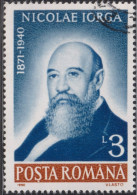 1990 Rumänien ⵙ Mi:RO 4632, Sn:RO 3629, Yt:RO 3894, Sg:RO 5313, Nicolae Iorga (1871-1940) Historian - Usado