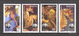 Malta 2002 Mi 1207-1210 MNH WWF - SEAHORSES - Unused Stamps