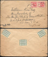 Ceylon Kalutara Cover To England 1922. 2x 6c Stamps - Ceylon (...-1947)