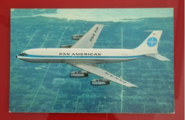 ADVERTISING POSTCARD - PAN AMERICAN'S BOEING 707 JET CLIPPER - Zeppeline