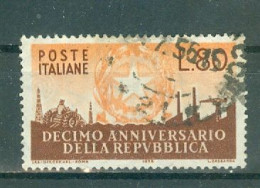 ITALIE - N°728 Obliéré - 10°anniversaire De La République. - 1946-60: Usati