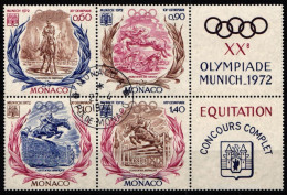 Monaco 1045-1048 Gestempelt Olympiade 1972 München #NE669 - Autres & Non Classés