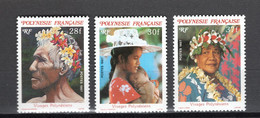 POLYNESIE  N°  272 à 274    NEUFS SANS CHARNIERE COTE  3.70€     VISAGE FEMME HOMME - Unused Stamps