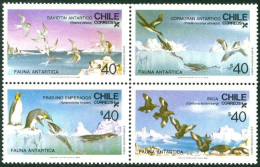 ARCTIC-ANTARCTIC, CHILE 1986 ANTARCTIC FAUNA BLOCK OF 4** - Antarctic Wildlife