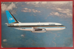 ADVERTISING POSTCARD - SAA-10 NOV 82, BOEING 737-2V2 (22607) HC-BIG/FAE 607 - TAME ECUADOR - Zeppeline