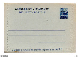 TriesteA - B.P.Lire20 Democratica N.B3 Soprastampa Grande-nuova - Stamped Stationery