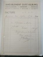 Luxembourg Facture, Ameublement Gust. Kilburg, Differdange 1951 - Luxemburg