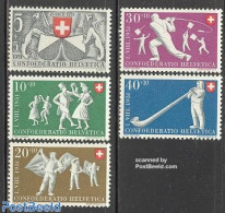 Switzerland 1951 Pro Patria 5v, Mint NH, History - Performance Art - Various - Coat Of Arms - Dance & Ballet - Music -.. - Neufs