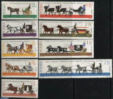 Poland 1965 Coaches 9v, Mint NH, Nature - Transport - Horses - Coaches - Neufs