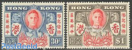 Hong Kong 1946 Victory 2v, Unused (hinged), History - Transport - World War II - Fire Fighters & Prevention - Ongebruikt