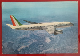 ADVERTISING POSTCARD - ALITALIA DOUGLAS DC-8/62 - Zeppeline