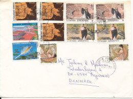 Greece Cover Sent To Denmark 25-9-1988 With A Lot Of Stamps - Storia Postale