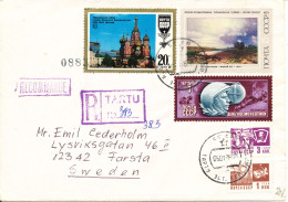 USSR Estonia Registered Cover Sent To Sweden Tartu 5-1-1988 Topic Stamps - Storia Postale