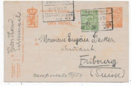 LUXEMBOURG Carte Entier Postal Cachet Ferroviaire Ambulant - 1907-24 Ecusson
