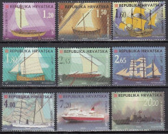 KROATIEN  473-481,  Postfrisch **, Kroatische Schiffe, 1998 - Croatia
