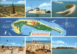 72053033 Wangerooge Nordseebad Dampfer Strand Uebersichtskarte Eisenbahn Flieger - Wangerooge