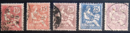 FRANCE                           N° 124/128                OBLITERE               Cote : 42 € - Used Stamps