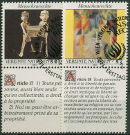 UNO Wien 1991 Erklärung Der Menschenrechte Keramik Gemälde 123/24 Zf Gestempelt - Oblitérés