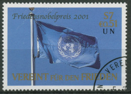 UNO Wien 2001 Friedensnobelpreis Kofi Annan Flagge 350 Gestempelt - Gebruikt