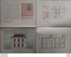 PETITES CONSTRUCTIONS FRANCAISES PL. 1 A 4  EDIT. THEZARD MAISON A LOYER POUR 2 LOCATAIRES - Architecture