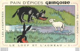 BUVARD PAIN D'EPICES GRINGOIRE LE LOUP ET L'AGNEAU - Honigkuchen-Lebkuchen