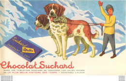 BUVARD  CHOCOLAT SUCHARD  ET CHIENS SAINT BERNARD - Kakao & Schokolade